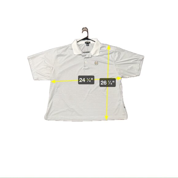 Byron Nelson Eleven Straight Striped Polo Shirt Sz XXL White Gray - Picture 6 of 8